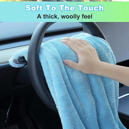 JOYMOOP Microfiber Towels for Cars, 2 Pack 35.4" x 23.6" Car Drying Towel, Dark Gray Reusable Car Towel, Quick Drying Car Microfiber Cleaning Cloth for RVs, SUVs, Trucks