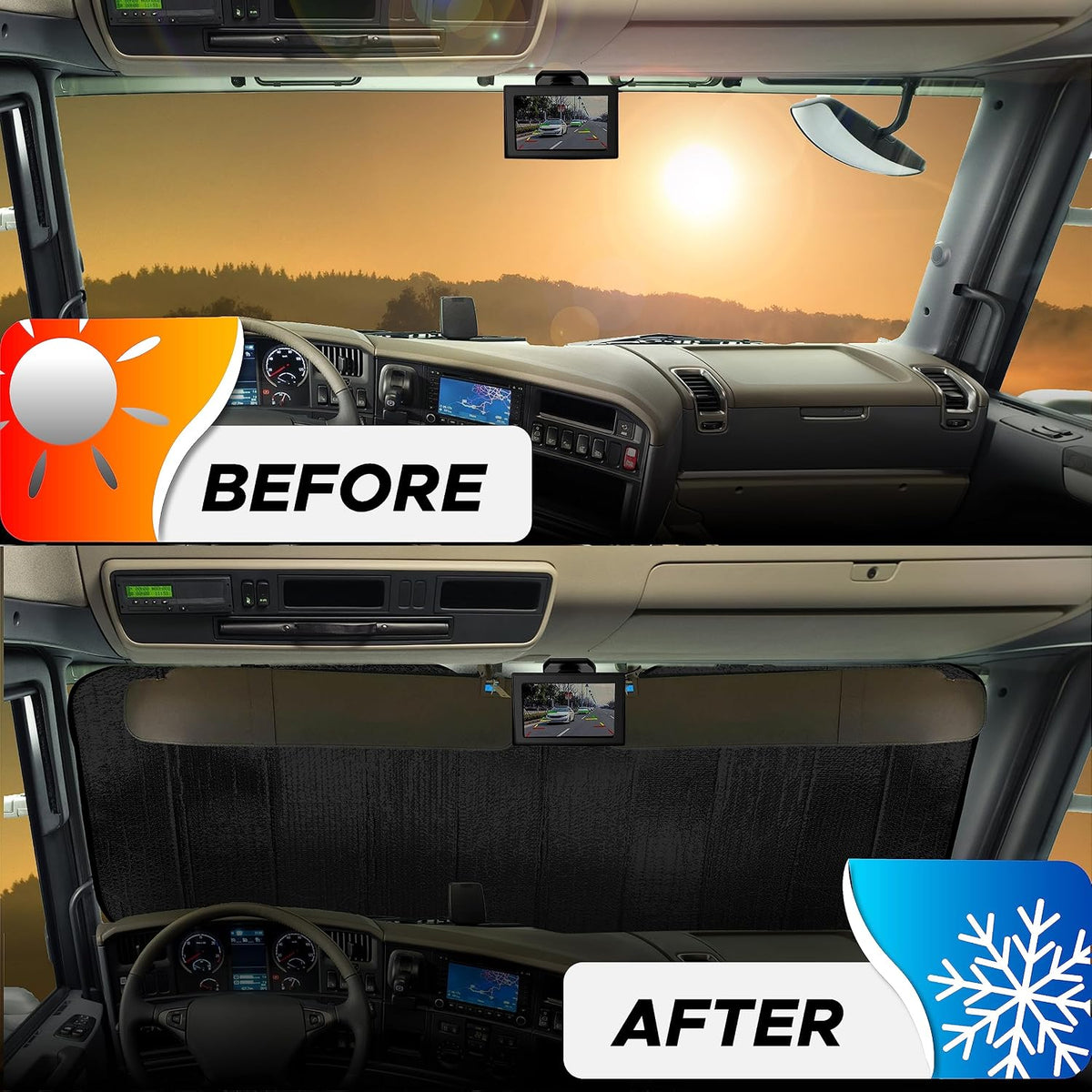 EcoNour Accordion Car Windshield Sun Shade | Car Sun Visor to Protect Harmful UV Rays | Foldable Automotive Windshield Sunshades | Window Sun Blocker to Keep Your Vehicle Cool & Comfort - 58" x 28"
