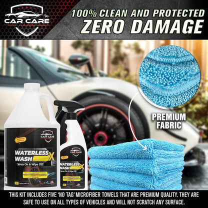 Waterless Wash X-Car Detailing Without Water (128 oz Gallon) Quick Detailer for Any Vehicle-Wash in Your Garage, at Work, or Anywhere-Spray On & Wipe Off