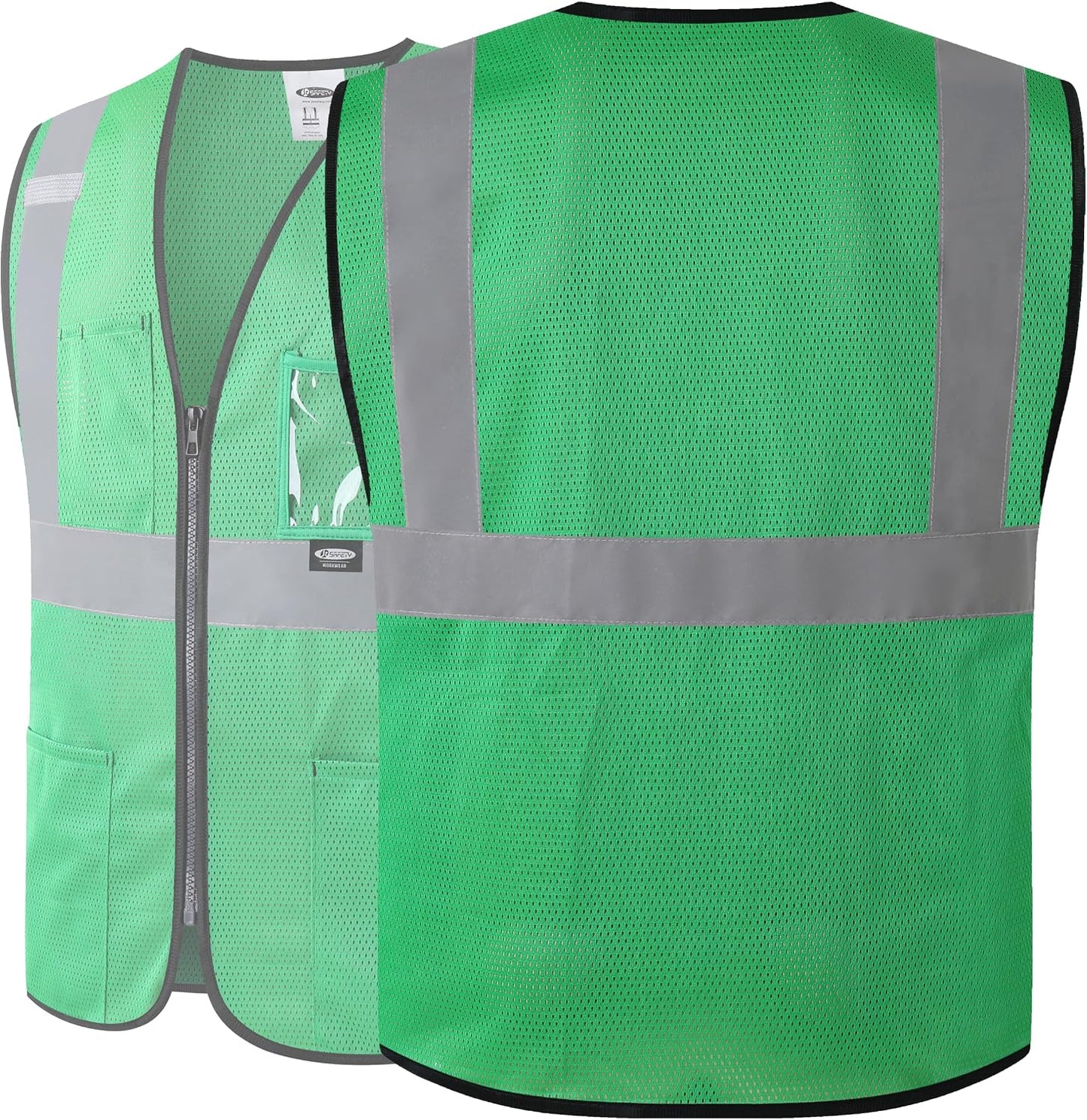 JKSafety Safety Vest for men women Hi Vis Vest with Pockets and Zipper High Visibility Meet ANSI Standard（BX310