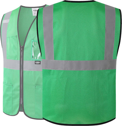 JKSafety Safety Vest for men women Hi Vis Vest with Pockets and Zipper High Visibility Meet ANSI Standard（BX310