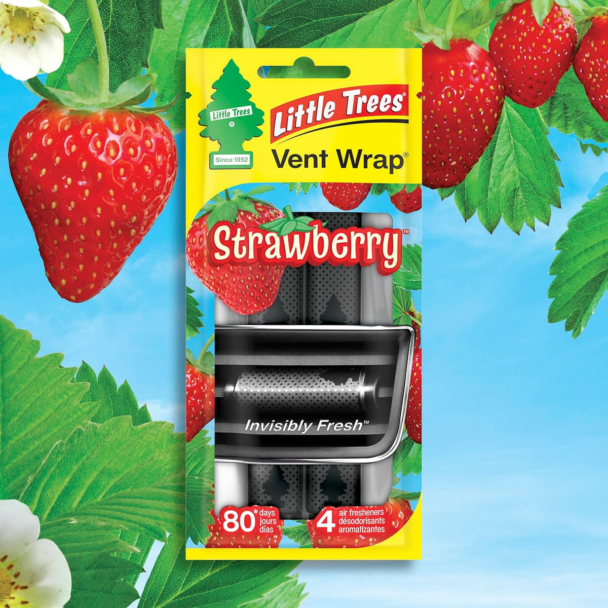 LITTLE TREES Car Air Freshener | Vent Wrap Provides Long Lasting Scent, Invisibly Fresh | New Car Scent, 16 Air Fresheners