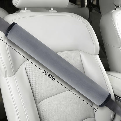 Extra Long Car Seat Belt Cover, 2Pack Waterproof Seatbelt Shoulder Pad for Comfortable Driving, Soft Seatbelt Strap Covers for Adults Kids Women & Men, Machine Washable, Grey