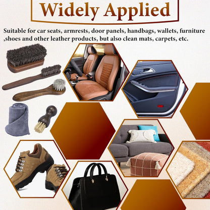 2 PCS Leather Brush Car Detailing, Horse Hair Brush, Car Cleaning Supplies, Car Interior Brush, Carpet Brush for Car Detailing, for Car Accessories Interior, Carpet, Upholstery, Furniture and Shoes