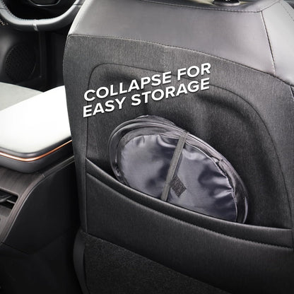Armor All Car Trash Can, 3.3 Gallon Pop-Up Garbage Bin, Waterproof, Loop for Hanging, Velcro Base, Washable, Metal Frame, Portable Collapsible Design for Easy Storage, 12” Inch High x 9” Inch Wide