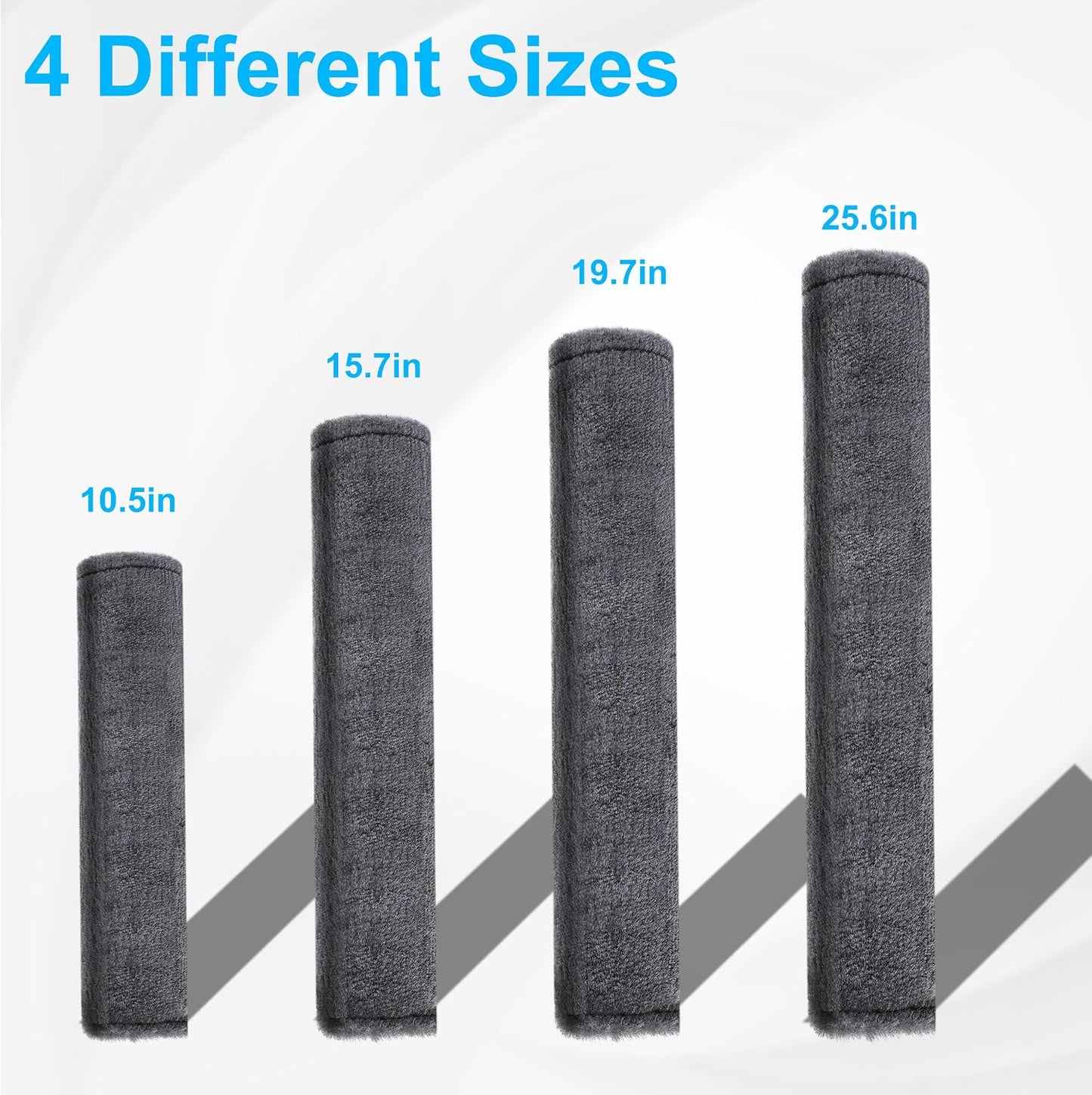 Amooca Soft Faux Fur Universal Fit Seatbelt Cover Car Truck SUV Airplane Seat Belt Shoulder Pad for Carmera Backpack Straps Neck Cushion Protector 2 Pack 10.5in Dark Gray