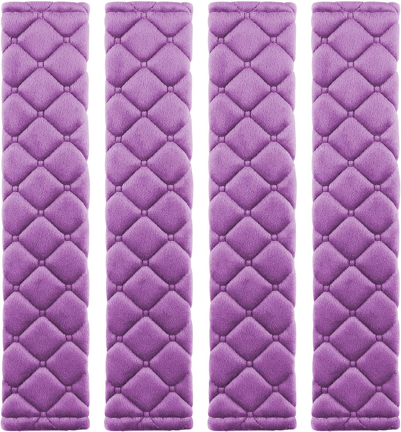 4 Pack Universal Car Seat Belt Pads, Adult Seat Belt Shoulder Strap Covers Harness Pad for Car/Bag,Soft Comfort Helps Protect You Neck Shoulder from The Seat Belt Rubbing（Black）
