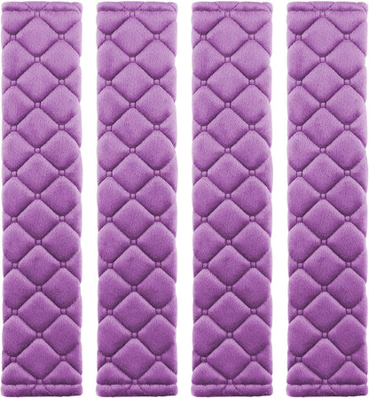 4 Pack Universal Car Seat Belt Pads, Adult Seat Belt Shoulder Strap Covers Harness Pad for Car/Bag,Soft Comfort Helps Protect You Neck Shoulder from The Seat Belt Rubbing（Black）
