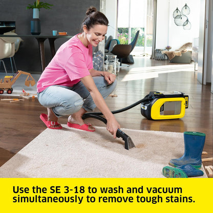 Kärcher Puzzi 10/1 Commercial Carpet Extractor 12.5 PSI - Spot Cleaner, Stain Remover, Area Rugs, Car and Auto Detailing, Carpet and Upholstery Cleaner - Onboard Accessory Storage - 4.9 Gallon