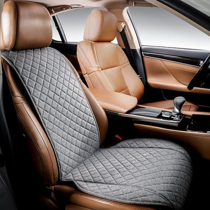 IVICY Faux Linen Front Car Seat Cover – Non-Slip Bucket Seat Protector for Most Cars, SUVs, Vans & Trucks – 1 Seat Cover, Machine Washable, Side-Airbag Friendly, Light Beige