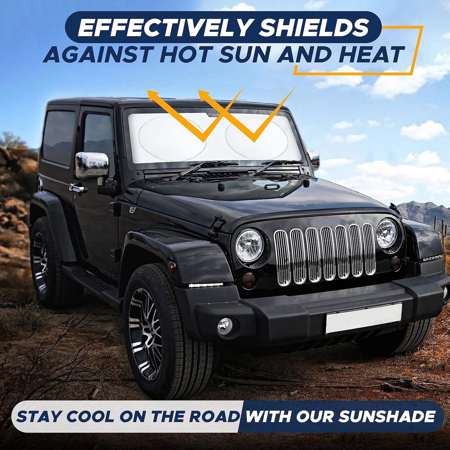 EcoNour Car Windshield Sun Shade | 2025 Upgraded Innovative No-Light-Pass Technology for Maximum Coverage | Foldable Sun Shade Keeps Your Vehicle Cool | Must-Have Car Accessories | Small (59" x 29") - Colors N