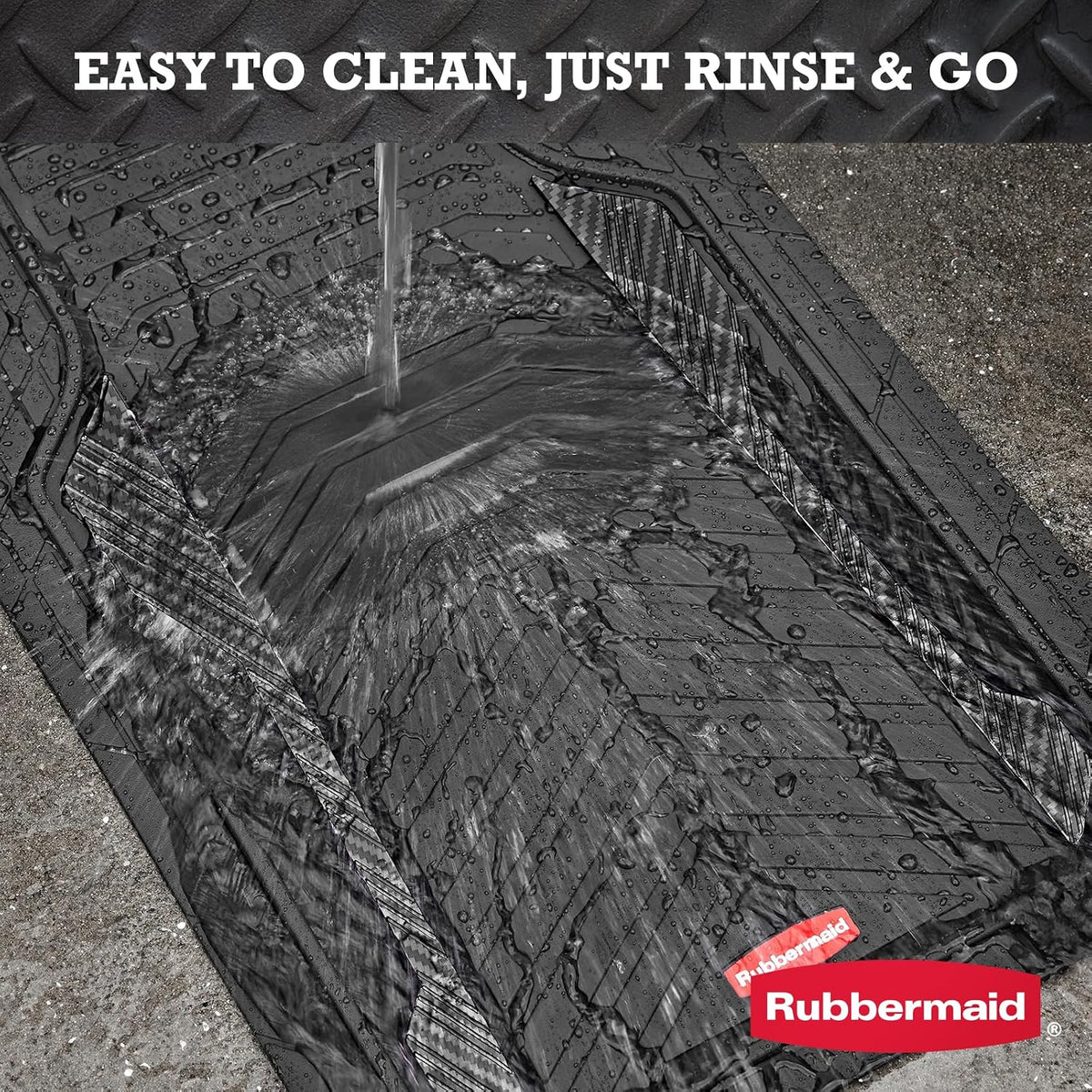 Rubbermaid Car Floor Mat, Heavy Duty All-Weather Car Mats Full Set with Dual-Tone Pink Aluminum Inserts – Universal Fit, Anti-Slip Backing, Trim-to-Fit for Most SUV, Sedan, Van