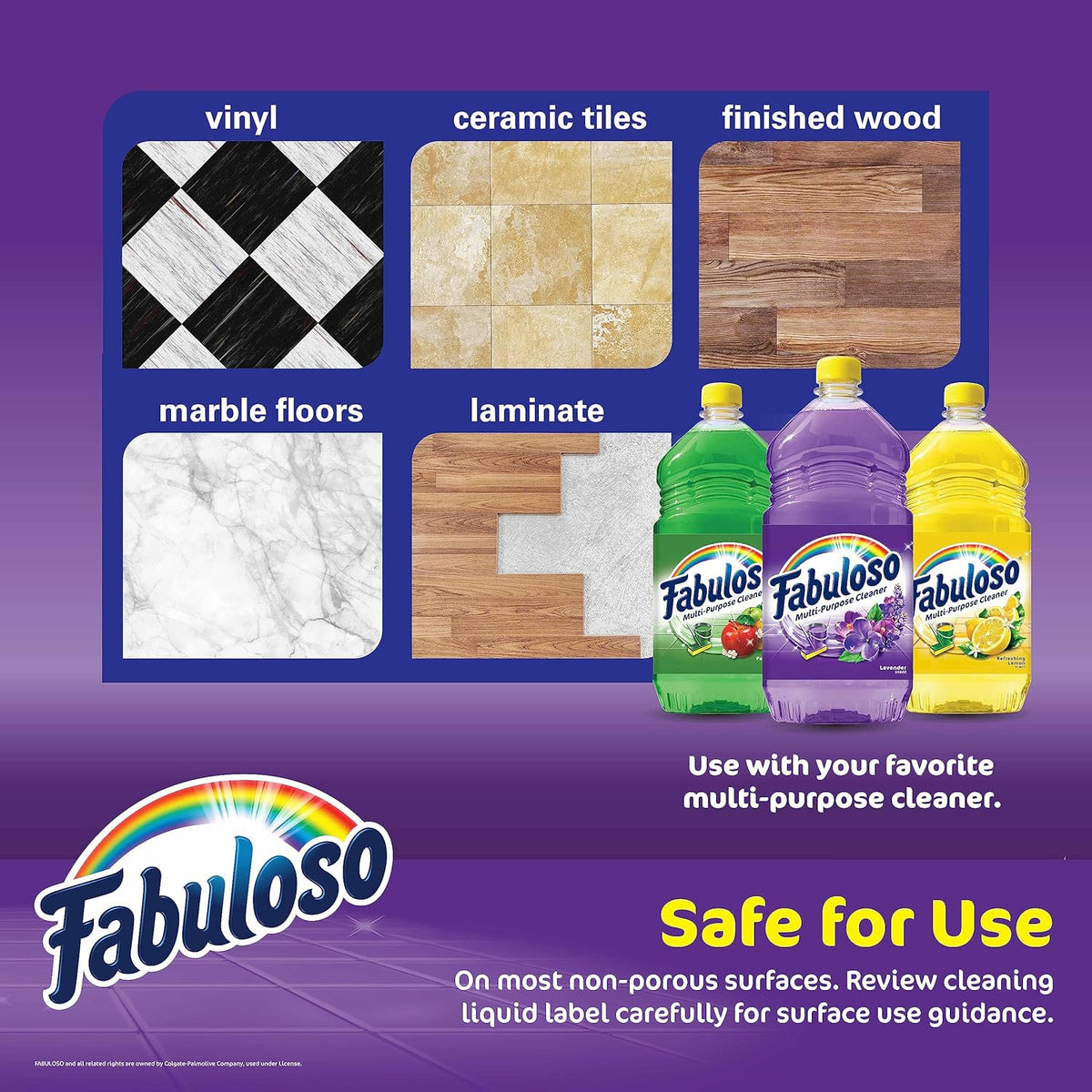 Fabuloso Microfiber Cleaning Mitt Glove, Lint-Free Scratch-Free Dusting and Washing for Furniture, Blinds, Baseboards, Shelves and Car Interior, One Size Fits All, Purple, 1 Count