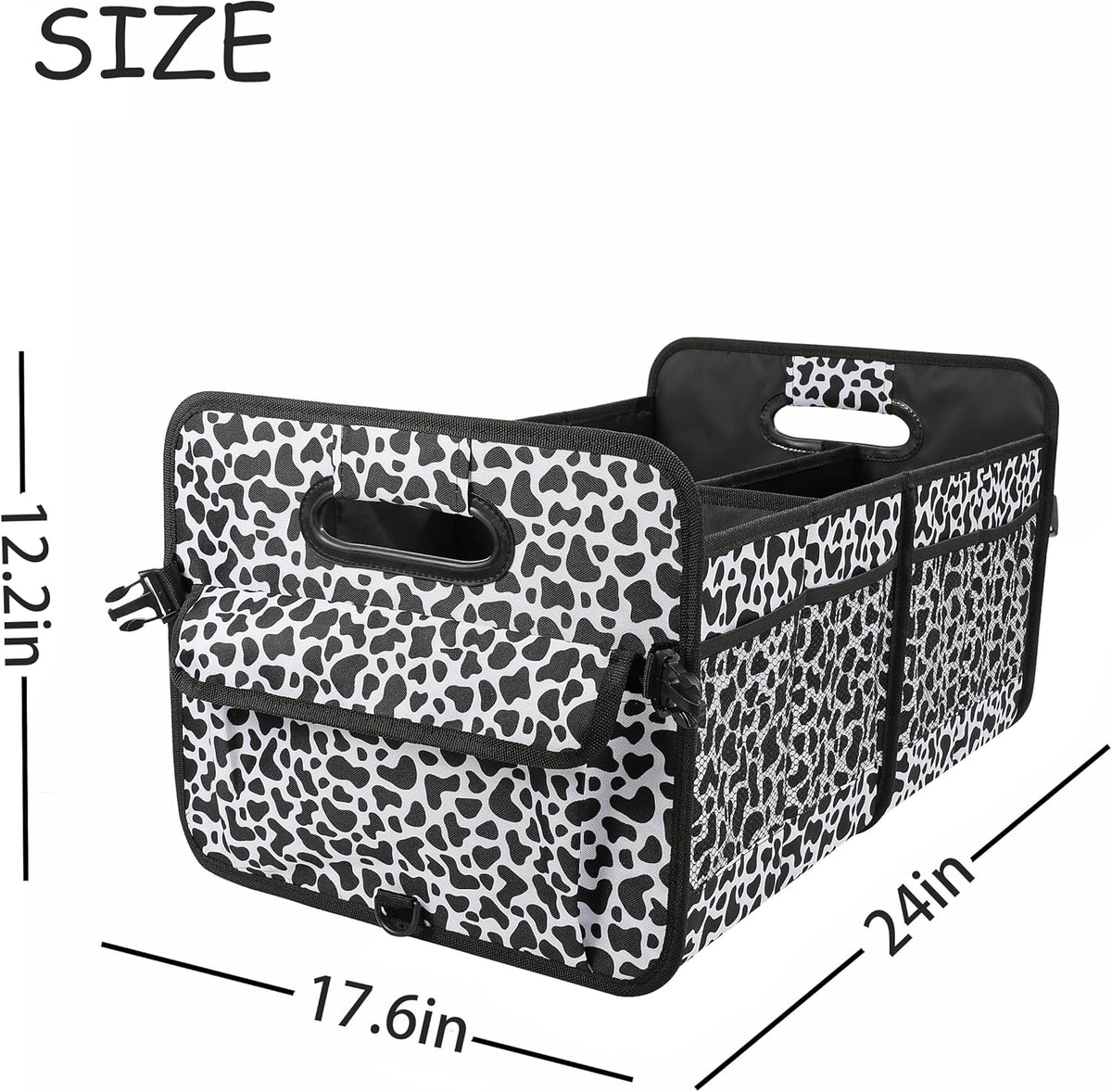 AOKJOY Car Trunk Organizer Car Storage Organizer Collapsible Multi Compartment Car Organizer Adjustable Straps for SUV(Beige)