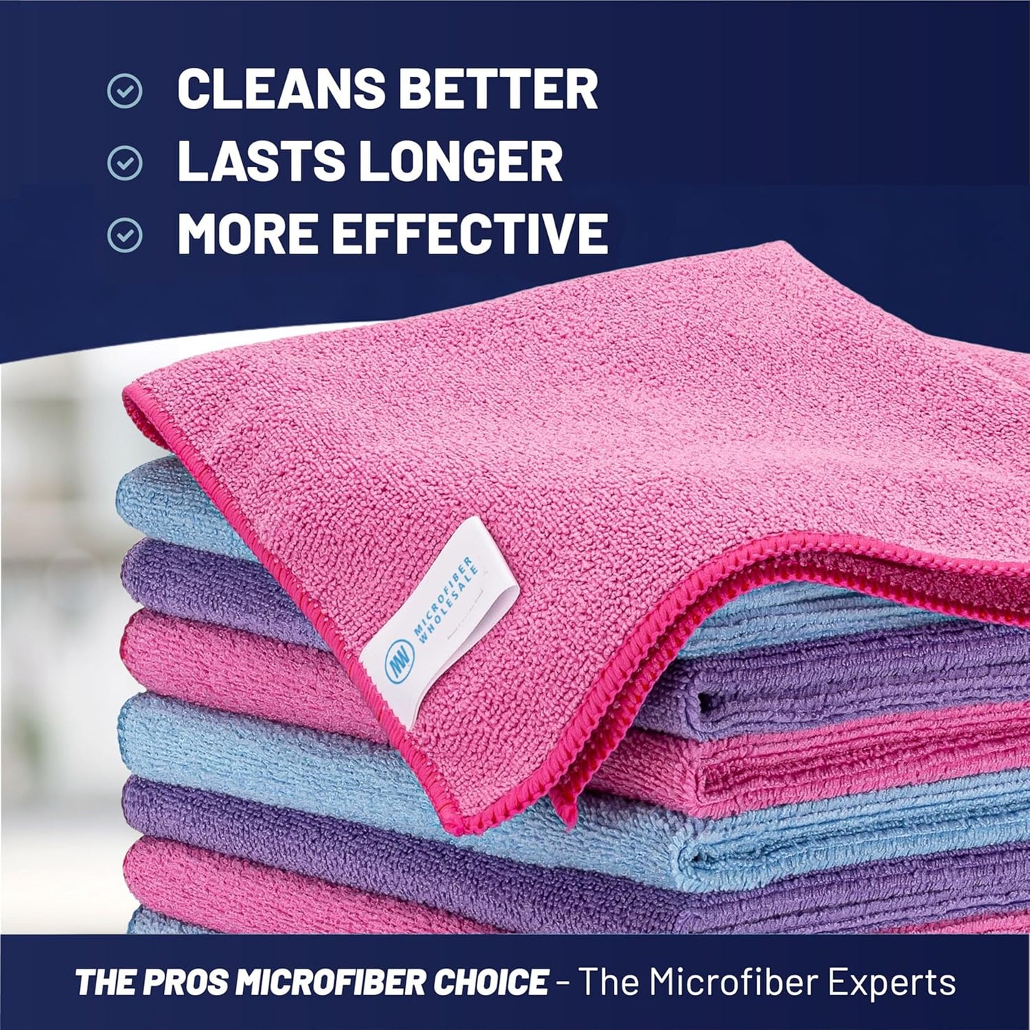 Microfiber Wholesale MW Pro 16x16 Auto Detailing Towels - Plush Car Drying Cloths for Wax Removal, Interiors & Body Shops - Scratch Free (Black, 12-Pack)