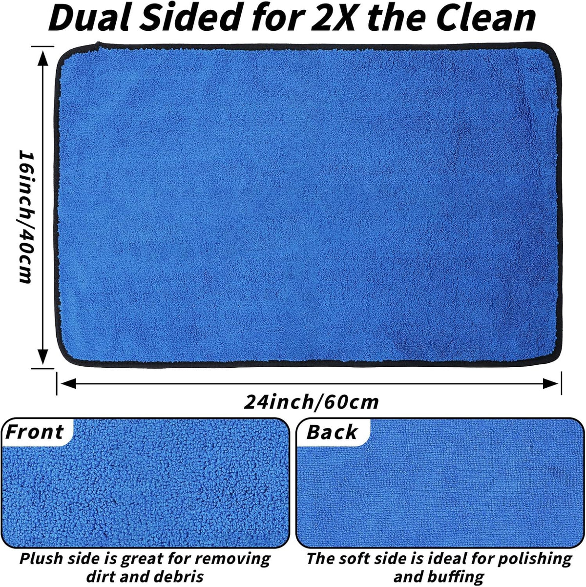 6PCS Microfiber Towels for Cars 36x25 Inch Microfiber Cleaning Cloths Bulk Soft Car Detailng Towel Cloths 450 GSM Detailing Buffing Quick Drying Towel Polishing Waxing Auto Detailing Towel Cloth