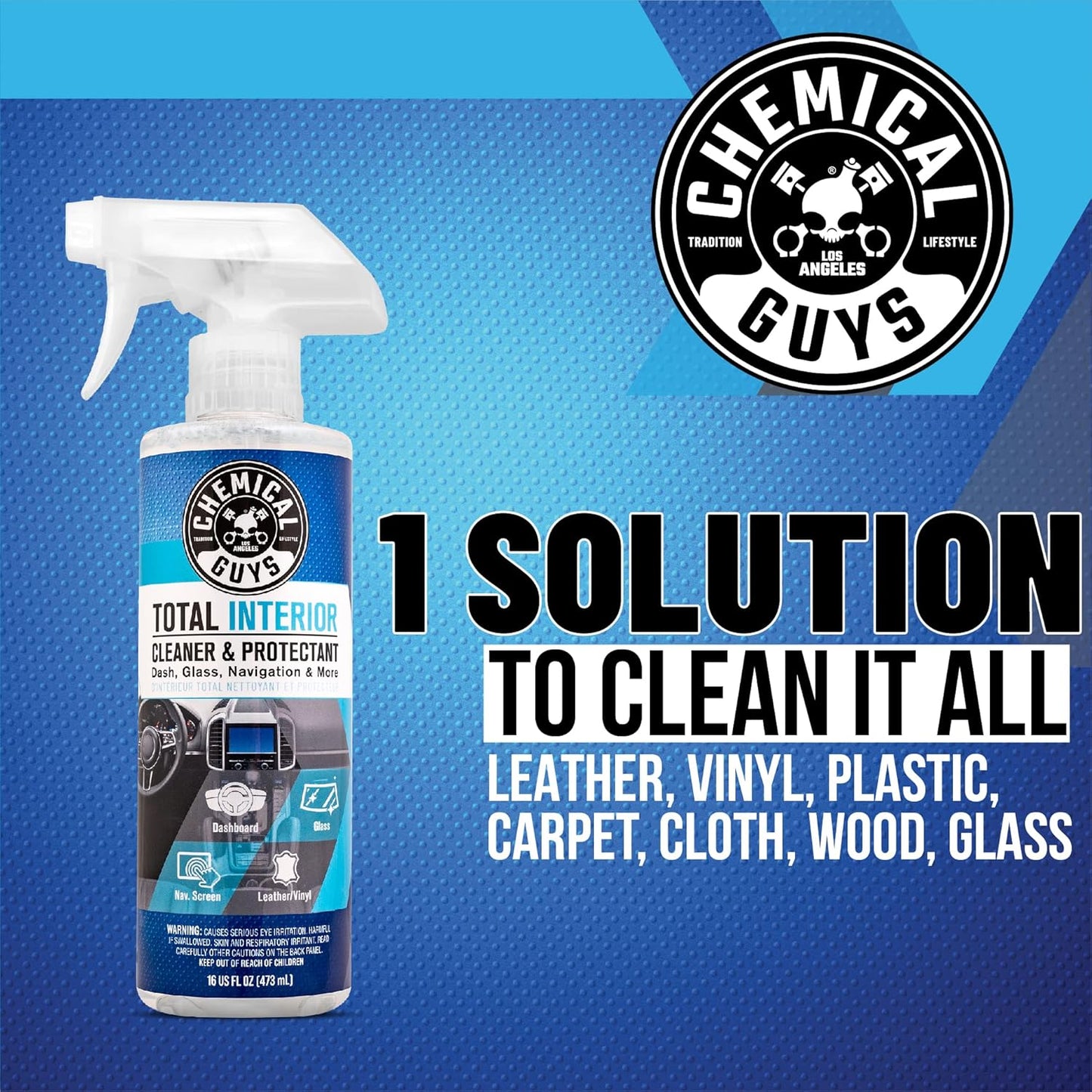 Chemical Guys Complete Leather Cleaner and Conditioner Detailing Kit with Total Interior, for Cars, Home, Office, and More (Works on Natural, Faux Leather and More) 9 Items - HOL412