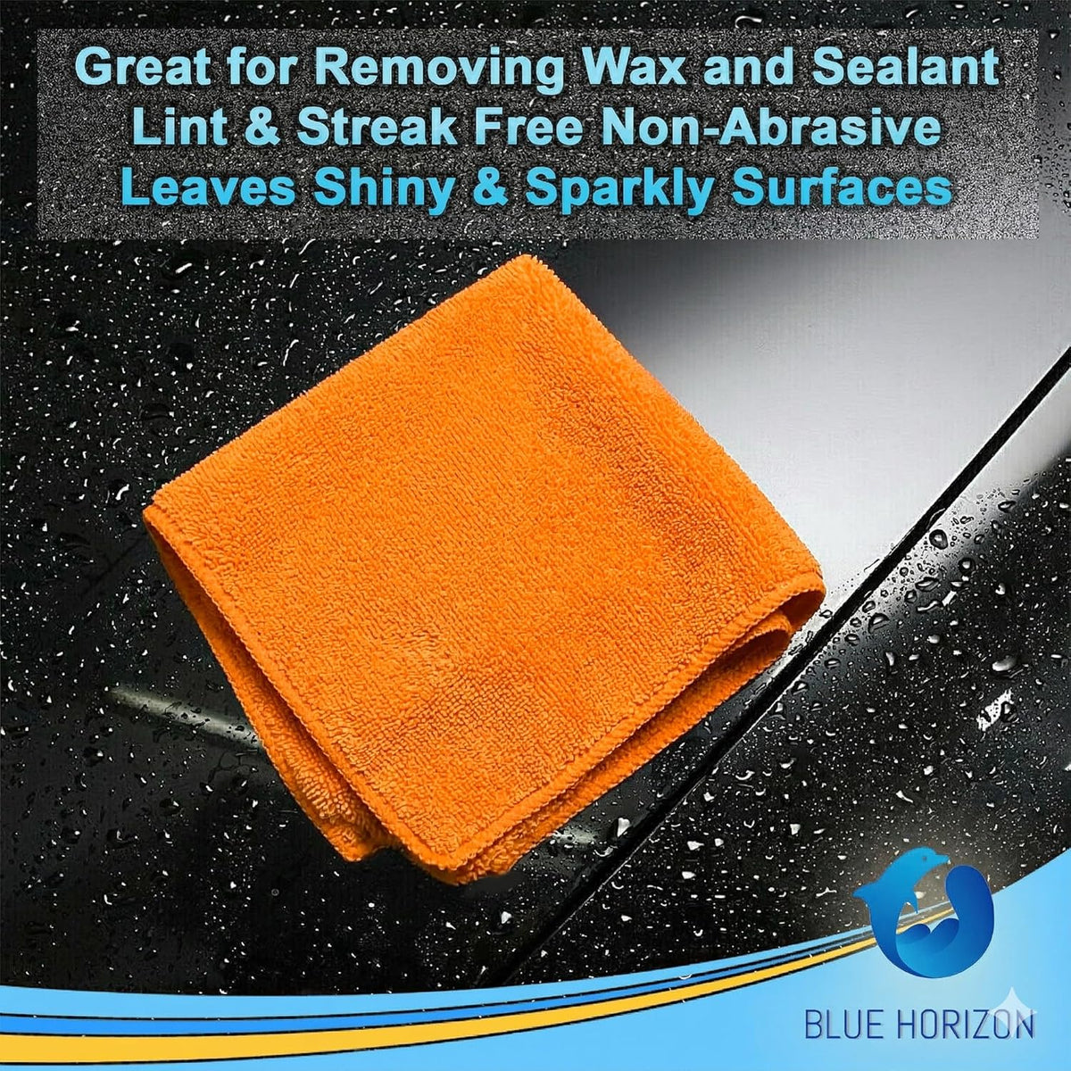 Orange Large Microfiber Cleaning Towels, 36-Pack Dual-Sided Ultra Soft Plush Washcloth, Professional Grade Premium Microfiber Detailing Cloths, Car, Household and Commercial (Orange, 16" x 16")