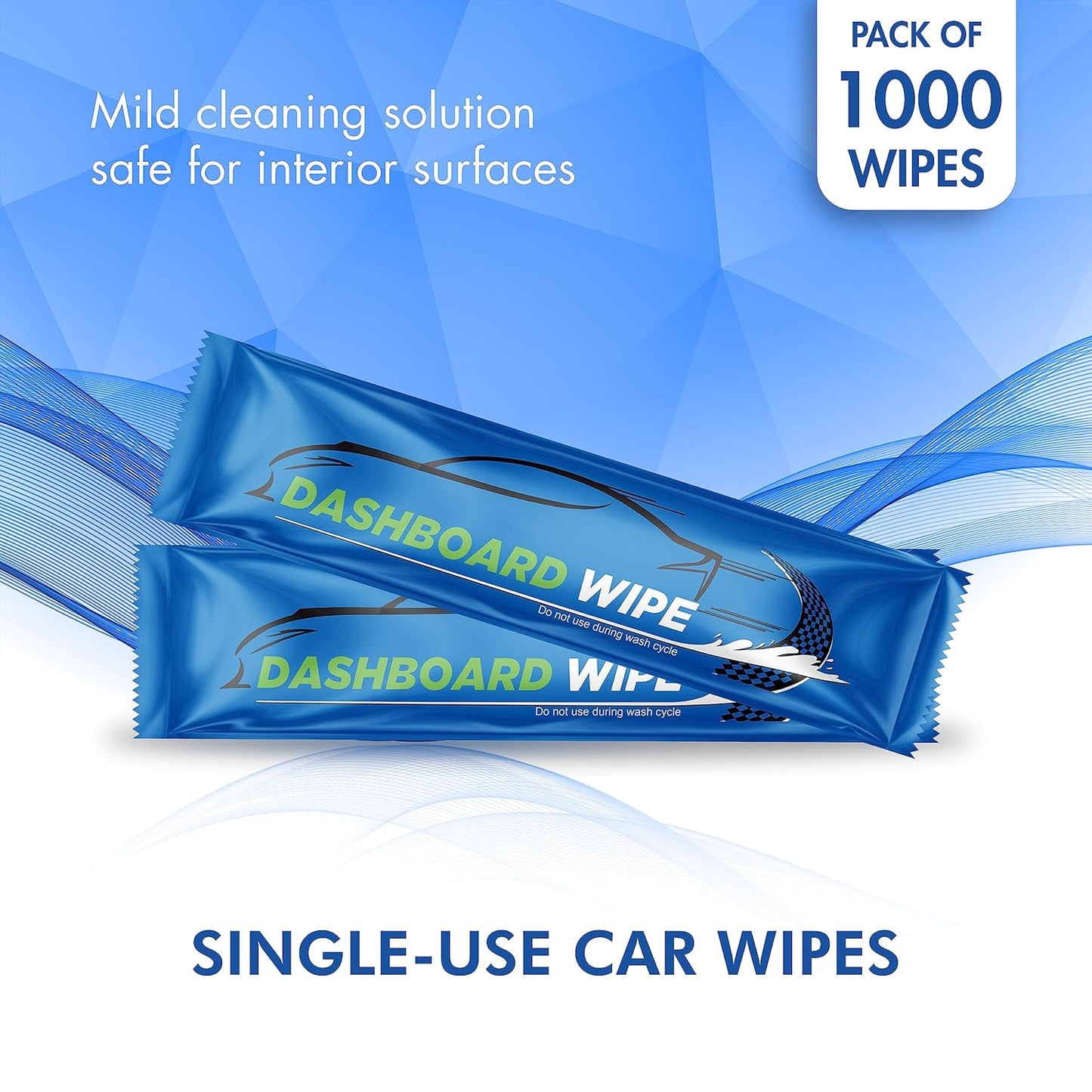 Diamond Wipes Car Wash Wipes with Refreshing Lemon Scent, Pack of 50 Individually Wrapped Wipes, Dashboard Car Accessories Travel Essentials