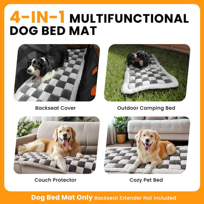 HiPetpy Backseat Dog Bed Mat for Car, Non-Slip Dog Bed for Car Back Seat, Soft & Cozy Dogs Blanket, Washable Travel Pet Mat Seat Protector for Cars, SUVs, Trucks