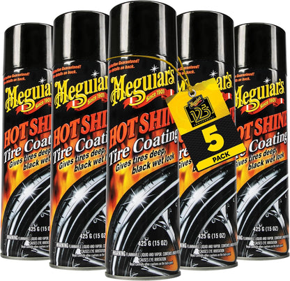 Meguiar's G13815 Hot Shine High Gloss Tire Coating - 15 Oz Spray Can (Pack of 5)