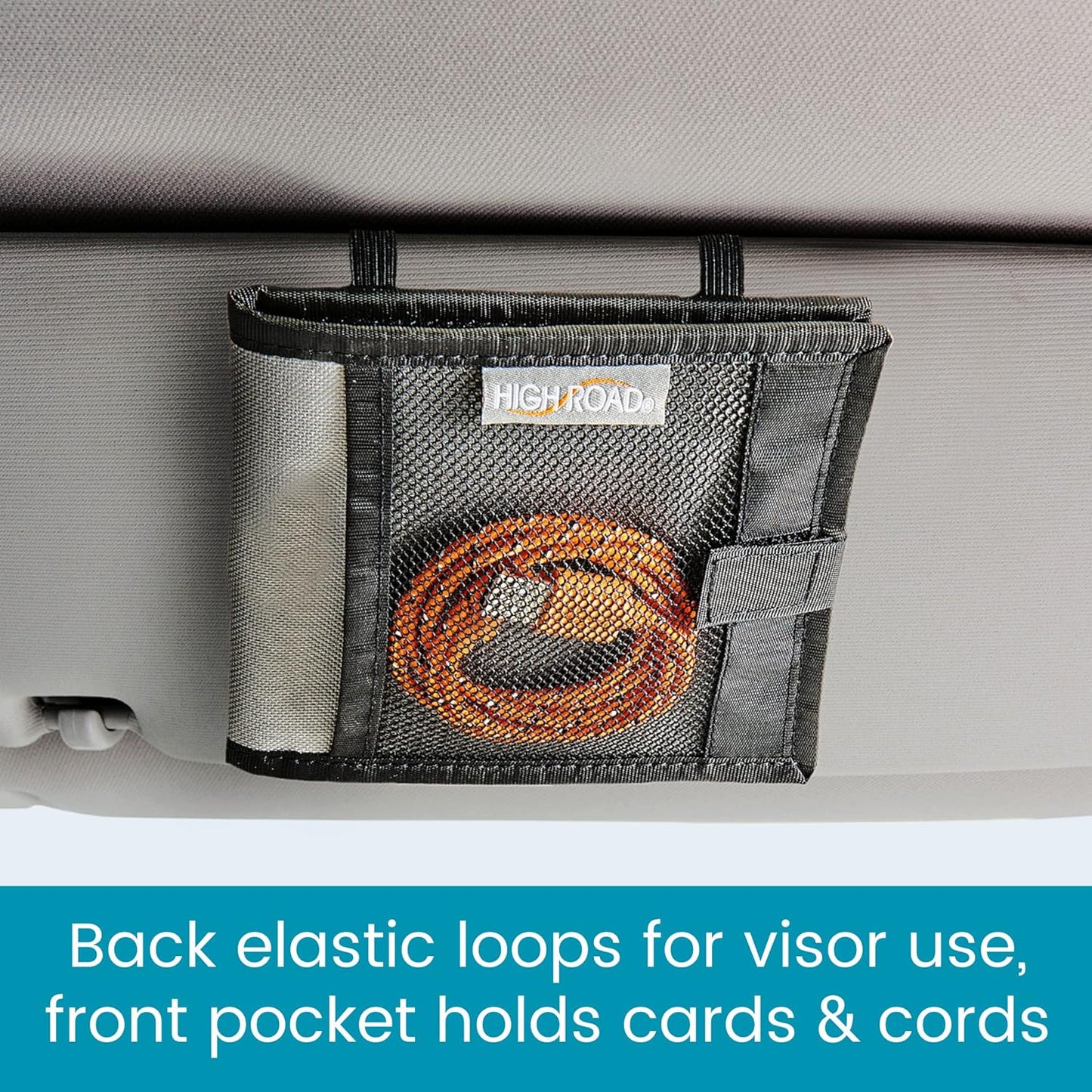 High Road Car Registration and Insurance Card Holder for Sun Visor, Glove Box or Console with 2 Clear Hidden Car Document Pockets