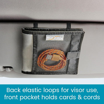 High Road Car Registration and Insurance Card Holder for Sun Visor, Glove Box or Console with 2 Clear Hidden Car Document Pockets