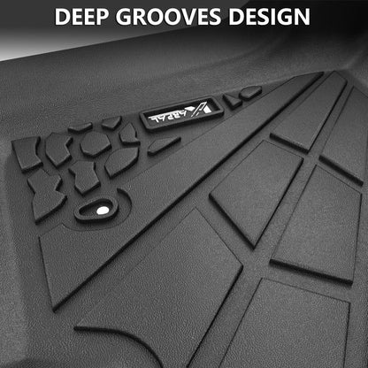 KARPAL Floor Mats for 2007-2013 Chevy Silverado & GMC Sierra 1500 Crew Cab / 2007-2014 2500/3500 HD(Footwell Coverage), All-Weather TPE Custom Fit Floor Liners Car Accessories