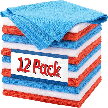 FIXSMITH Microfiber Cleaning Cloth - Pack of 50, Microfiber Towels for Cars 16 x 12 in, Highly Absorbent Cleaning Rags, Lint-Free, Streak-Free Cleaning Cloths for Car Kitchen Home Office