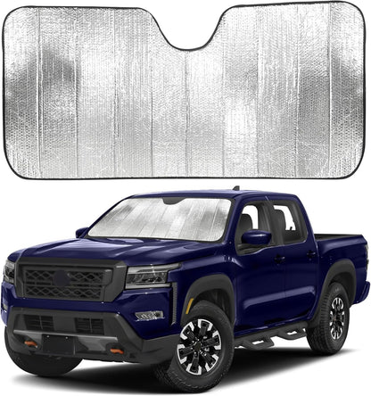 EcoNour Accordion Car Windshield Sun Shade | Car Sun Visor to Protect Harmful UV Rays | Foldable Automotive Windshield Sunshades | Window Sun Blocker to Keep Your Vehicle Cool & Comfort - 58" x 28"