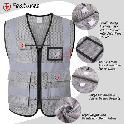 Reflective Safety Vest for Men Women Construction Vest Meet ANSI/ISEA Standard