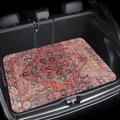 Universal Car Trunk Mat 29" x 39",Purple Colorful Flowers All Weather Trunk Protection Cargo Liner, Durable Cargo Mat Rear Trunk Liner,Stylish Vehicle Interior Accessories Suitable for Most Car Models