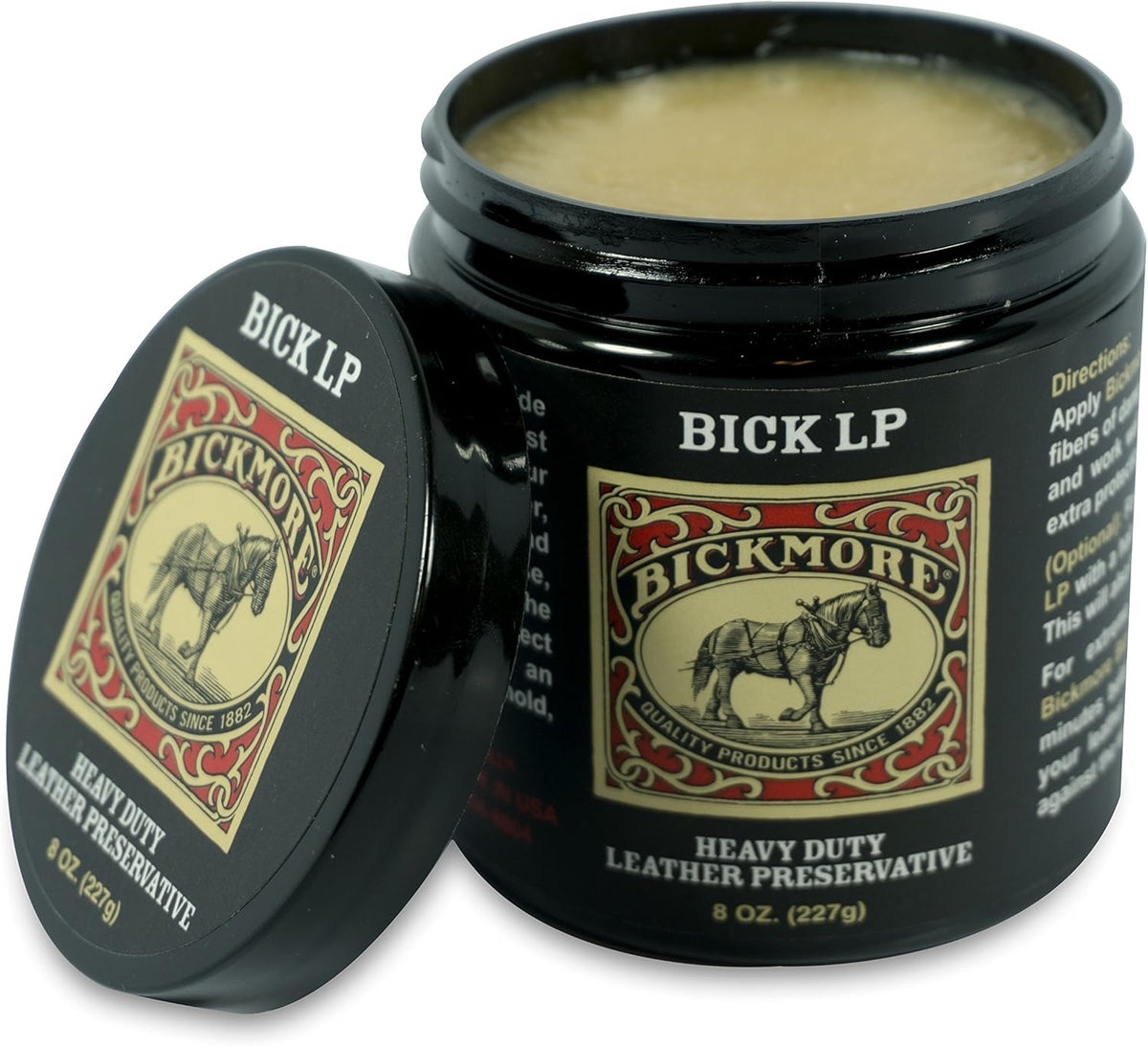 Leather Conditioner, Scratch Repair | Bickmore Bick LP 4oz - Heavy Duty LP Leather Preservative | Leather Protector, Softener and Restorer Balm for Dry, Cracked, and Scratched Leather | Made in USA