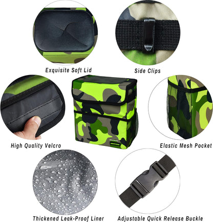 SIBOFUEGO Cute Car Trash Can with Lid – Multipurpose Collapsible Trash Bin for Car, Leak-Proof Organizer, Waterproof Garbage Can with Storage Pockets & Adjustable Straps, 2 Gallons (Black Leopard)
