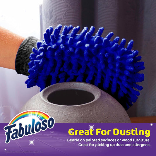 Fabuloso Microfiber Cleaning Mitt Glove, Lint-Free Scratch-Free Dusting and Washing for Furniture, Blinds, Baseboards, Shelves and Car Interior, One Size Fits All, Purple, 1 Count