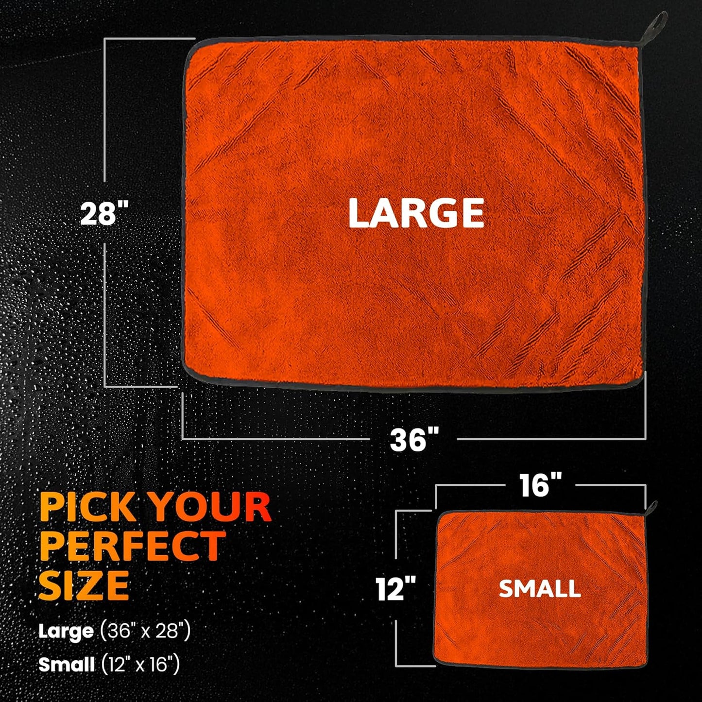 Car Drying Microfiber Towels, Extra Large Cleaning Cloth Towel with No Streaks, Reusable, Superior Water Absorbent & Scratch Free, Super Soft Detailing & Buffing Towels for Cars, 2-Pack