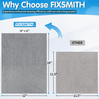 FIXSMITH Microfiber Cleaning Cloth - Pack of 50, Microfiber Towels for Cars 16 x 12 in, Highly Absorbent Cleaning Rags, Lint-Free, Streak-Free Cleaning Cloths for Car Kitchen Home Office