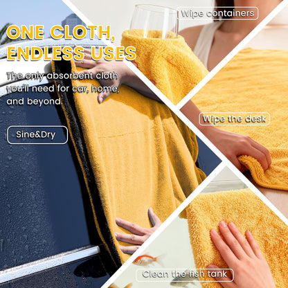 PUGPIU Microfiber Car Drying Towel Extra Large Super Absorbent 48"X24", 1400 GSM Flash Detail Car Wash Drying Towel Edgeless with Two Sided Soft Twisted-Loop, No Water Spots Streaks for Cars (Green)