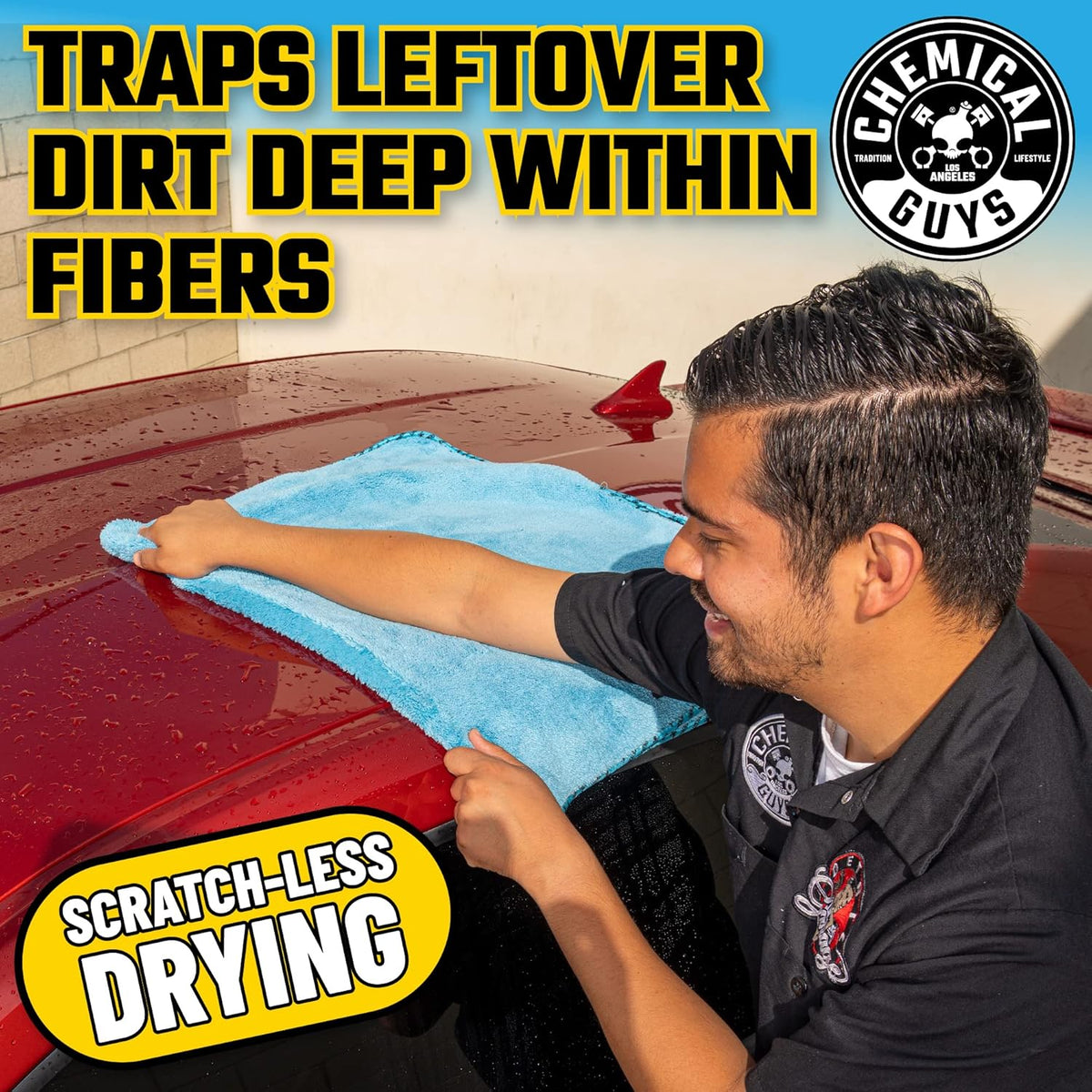 Chemical Guys Woolly Mammoth Large Microfiber Drying Towel - 36 x 25 Inch Gray, Ultra Plush Super Absorbent Car Drying Towel for Cars, Trucks, SUVs, Motorcycles, RVs, and Auto Detailing
