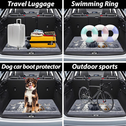 Universal Car Trunk Mat 29" x 39",Purple Colorful Flowers All Weather Trunk Protection Cargo Liner, Durable Cargo Mat Rear Trunk Liner,Stylish Vehicle Interior Accessories Suitable for Most Car Models