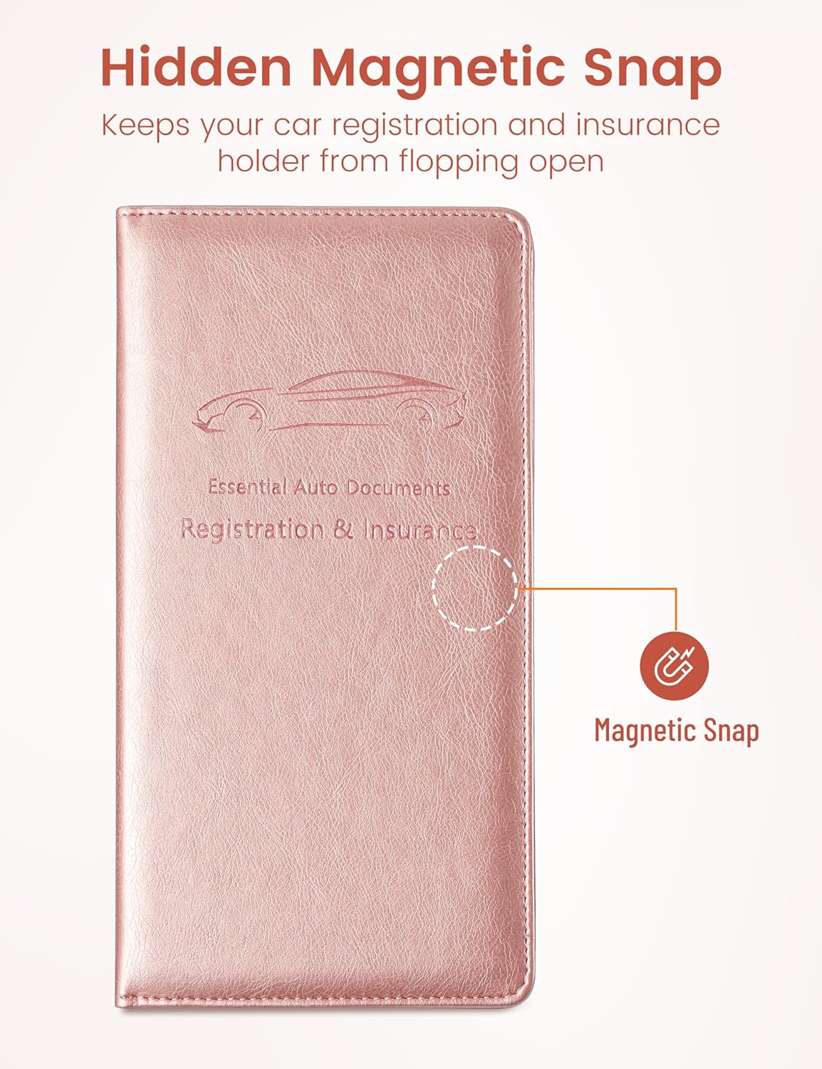 Yarnic Leopard Car Registration and Insurance Holder, Car Document Holder with Magnetic Closure, Car Organizer Vehicle Glove Box Compartment Organizer, Car wallet Case for Teens Men Women