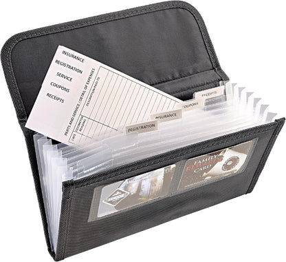 High Road Glove Box Organizer - Insurance and Registration Holder for Car Documents and Paperwork - Expandable Front Seat Organizer with Card Pockets