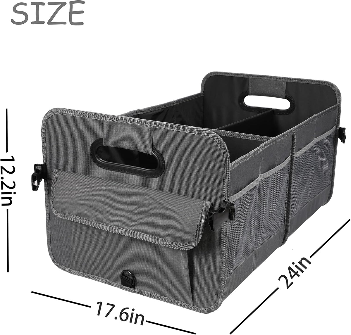 AOKJOY Car Trunk Organizer Car Storage Organizer Collapsible Multi Compartment Car Organizer Adjustable Straps for SUV(Beige)