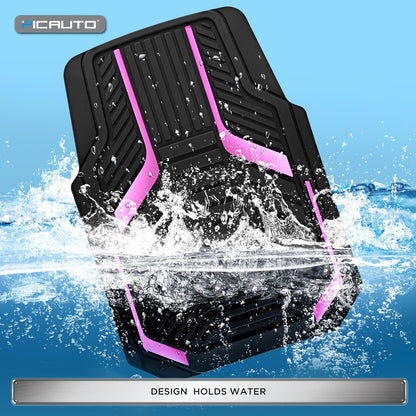 PIC AUTO Heavy Duty Rubber Floor Mats, Purple Aluminum Film Car Mats Set, Front and Rear Car Mats with Anti-Slip Backing, All Weather Protection, Trim-to-Fit for Automotive SUV, Sedan, Van