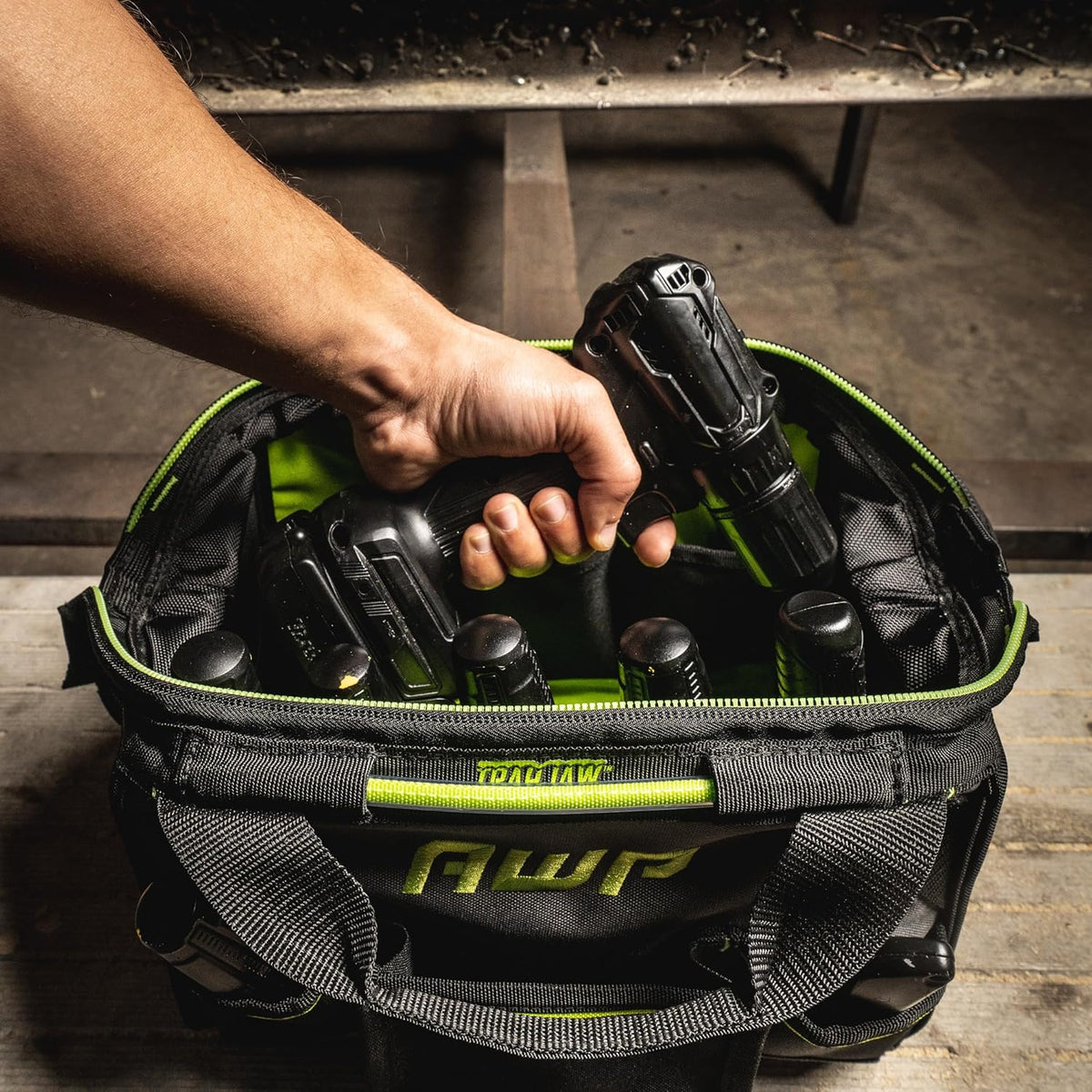 AWP Tool Bags, Premium Tool Bag, Black, Durable Tool Tote, for Professionals and Contractors