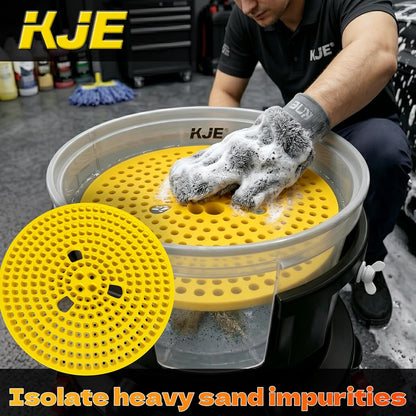KJE Bucket Dolly with Wheels, 360° Rolling Car Wash Buckets Dolly for Detailing, Rolling Wash Bucket with 5 Wheels and 2 Locking Casters, Compatible with 2.5-7 Gallon Buckets, Supports Up to 300 lbs