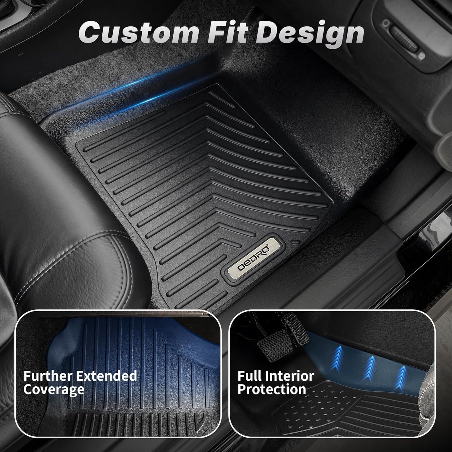 OEDRO Cargo Trunk Liner Fit for 2010-2017 Chevrolet Equinox L/LS/LT/LTZ/Premier& 10-17 GMC Terrain SL/SLE/SLT/Denali, All Weather Custom Fit Anti-Slip Cargo Mat, Black