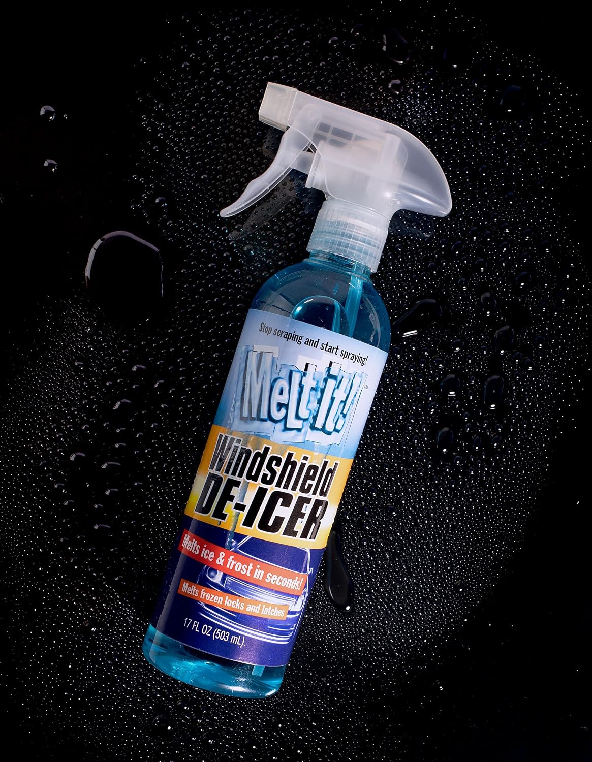 E·Z·R Windshield De-Icer. Melt it! Instantly Melts Ice & Winter Frost For Car Windshields, Windows, Mirrors, Key Locks, & Latches, Snow Melting Defrost Liquid For Car Window Cleaner, 17 Fl Oz, 2-Pack