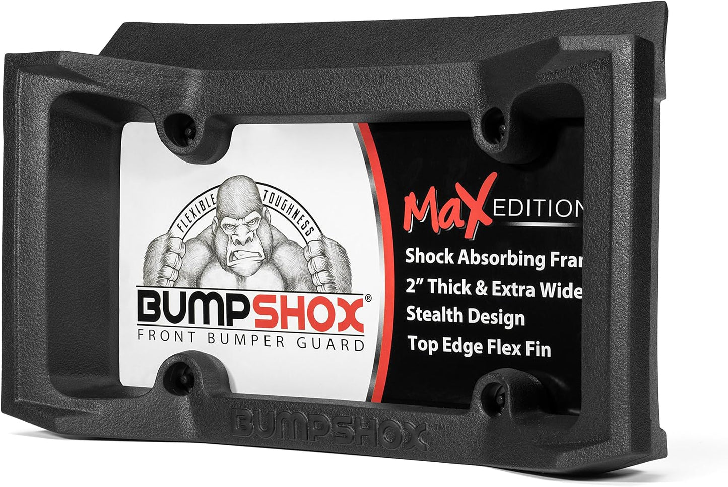 BumpShox - The Original Front Bumper Guard & Front Bumper Protection License Plate Frame. Tougher Than Steel! (BumpShox MAX (2.0" Thick))