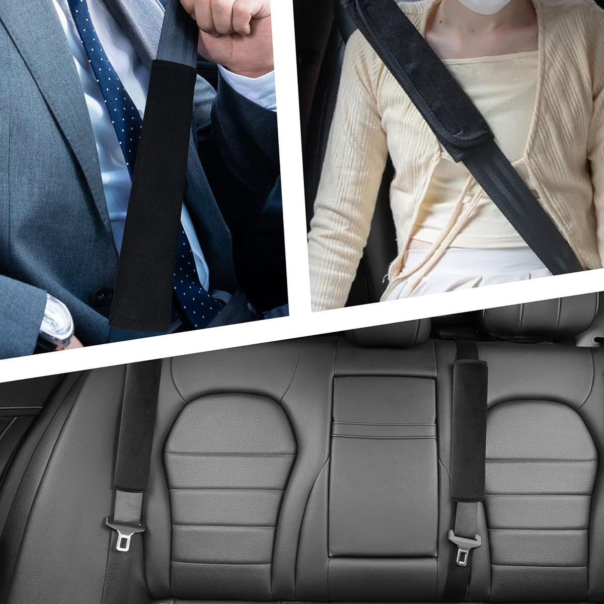 4 Pack seat Belt Cover pad,Seatbelt Cushion,car seat Strap Covers,car seat Belt Cover,car seat Shoulder Strap Pads,Compatible with Most Cars Helps Protect You Neck and Shoulder (Black)